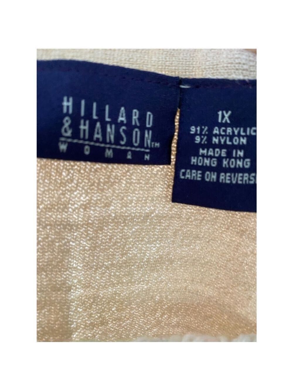 Women's Hilliard & Hanson Cardigan Sweater 1X Beige - Picture 4 of 4